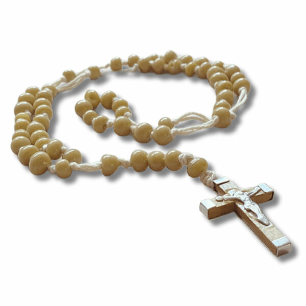 Rosario Ceramica Beige con Croce Israele