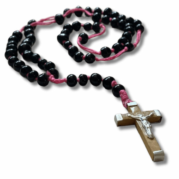 Rosario Ceramica Nera con Croce Israele