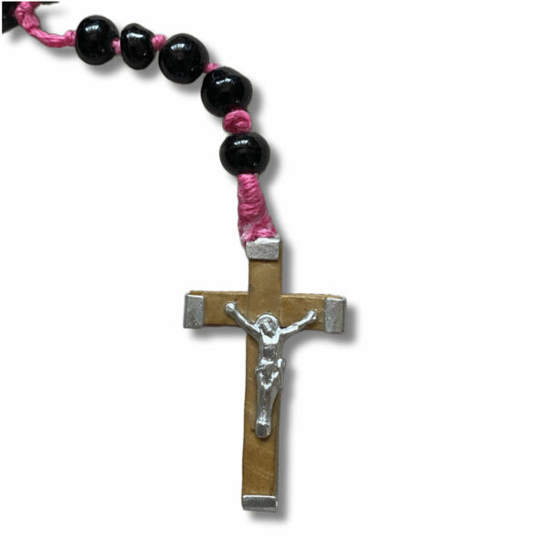 Rosario Ceramica Nera con Croce Israele - immagine 3